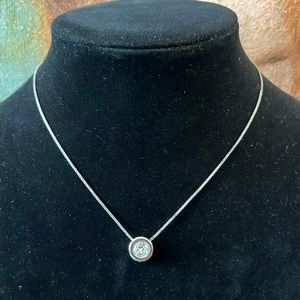 Silver Tone Necklace Designer Swarovski Swan Signed